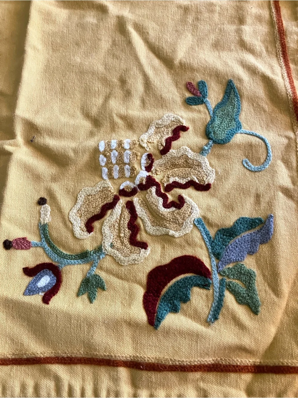Williams-Sonoma Placemat & Napkin Set of 4 Harvest Gold Embroidered